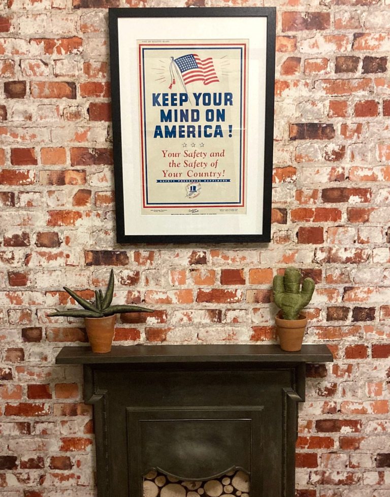 Keep your Mind On America framed poster on wall